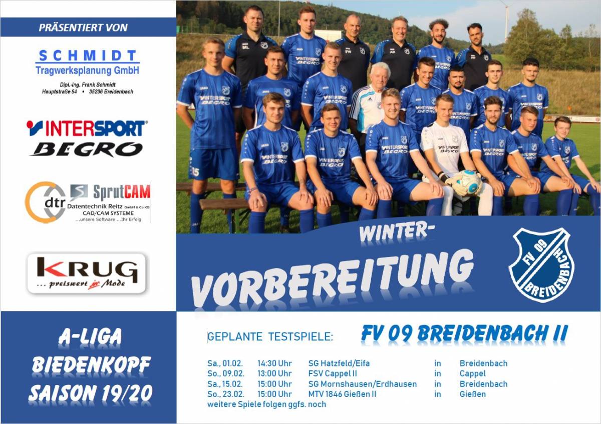 Wintervorbereitung FV 09 Breidenbach II Saison 19/20 - FV 09 Breidenbach